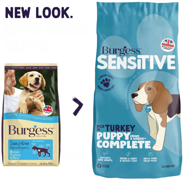 Burgess Sensitive Dog Puppy Turkey 2kg