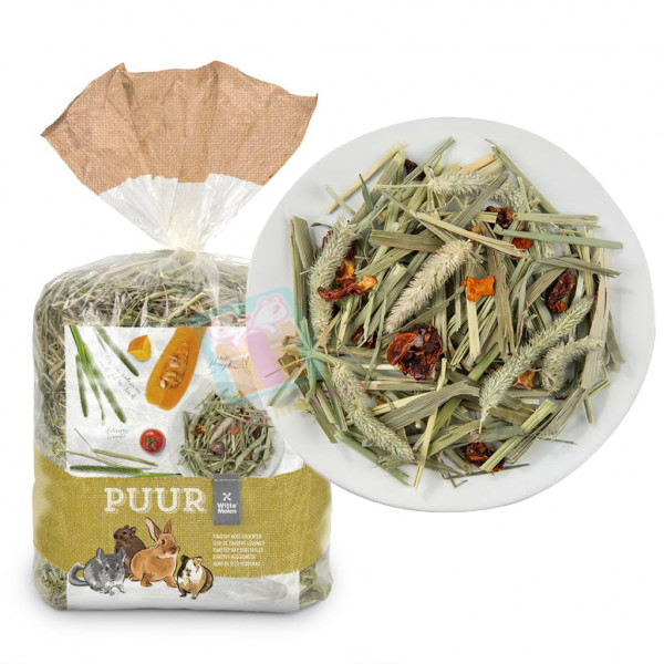 Witte Molen Puur Meadow Hay w/Flower, Timothy Hay w/Veggies, Orchard Hay w/Fruit, Holland's Finest, Amazon High Rating 500grams