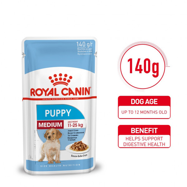Royal Canin Medium Puppy Wet Food (140g)...