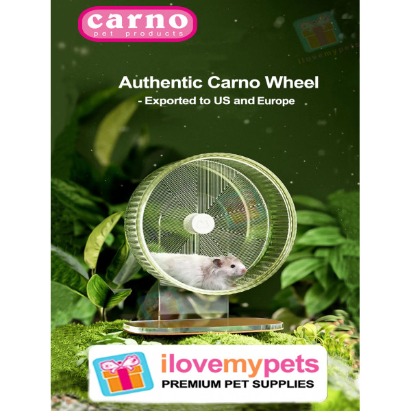 Authentic Original Carno Super Silent Smooth Revolving 8 Inch or 21 cm Hamster Wheel, Durable Clear Acrylic Wheel, with stand and Base