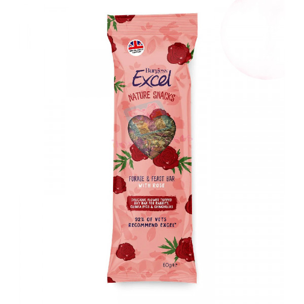 Burgess Excel Forage and Feast Bar with Rose 60g
