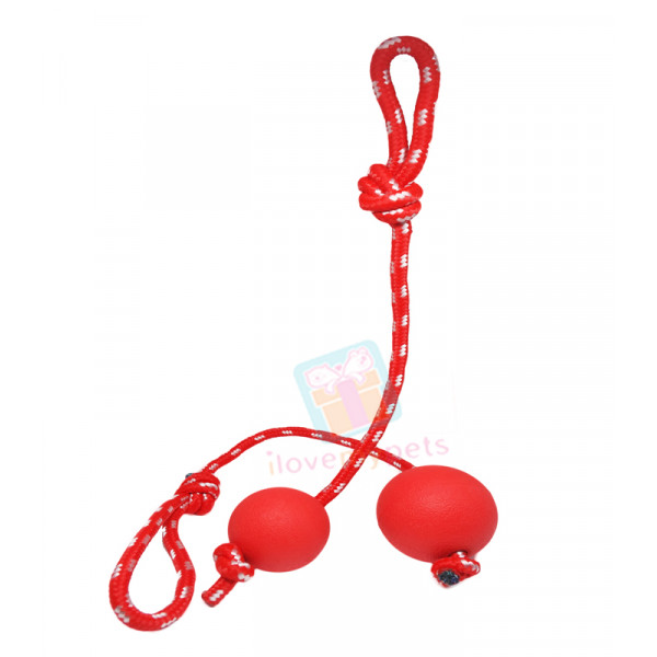 Happy Pet Solid Rubber Ball with Rope Medium