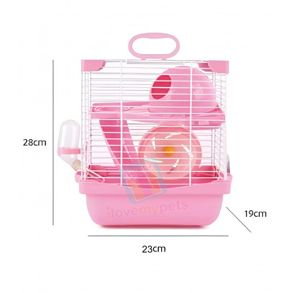Carno Hamster Cage,  2 Layers - SMALL ( AUTHENTIC CARNO QUALITY PRODUCT GOOD VENTILATION-Free Wood Shavings