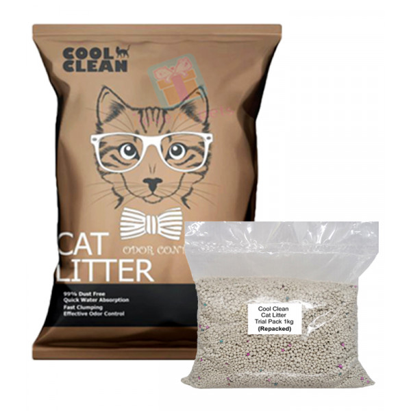 Cool Clean Clumping Cat Litter Trial Pack 1kg (Repacked)