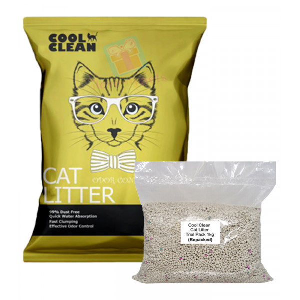 Cool Clean Clumping Cat Litter Trial Pack 1kg (Repacked)