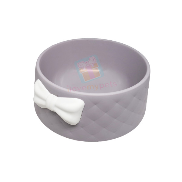 Happy Pets Plastic Bowl with Ribbon in pastel color