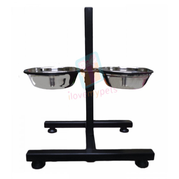 Adjustable Height Twin Bowl for Food &am...