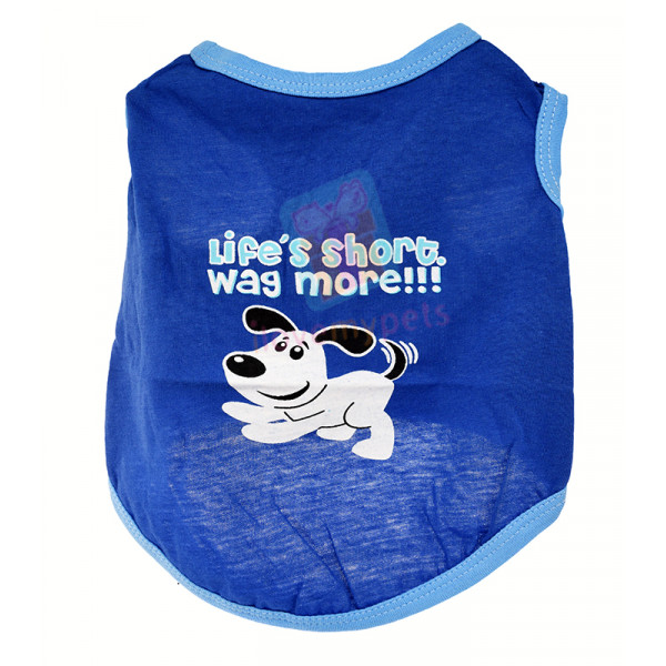 Drooling Dog Life's Short Wag more, Blue Jersey, Cotton