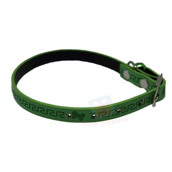 Happy Pets Soft Faux Leather Collar w/ B...