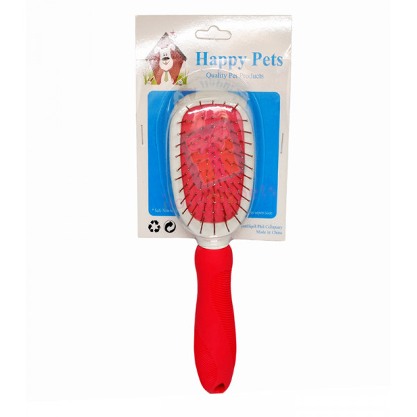 Happy Pets Double Sided Brush w/ Rubber Handle