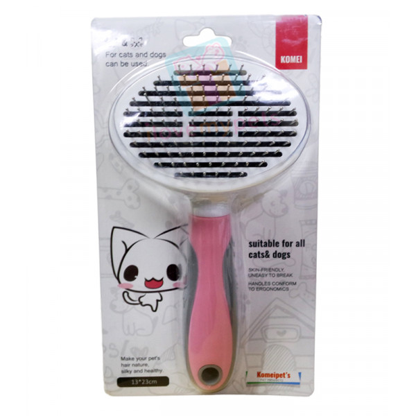 Happy Pets Self Cleansing Brush for Detangling & Removing Loose Undercoat for Dogs & Cat