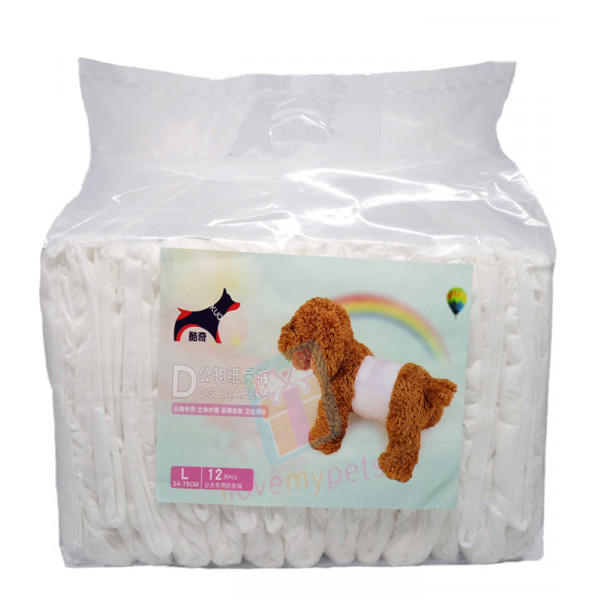 KUQ Disposable Male Wrap Dog Diaper, L