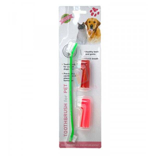 3 pcs. Toothbrush Value Pack (1 Dual Head, 2 Finger Brush)