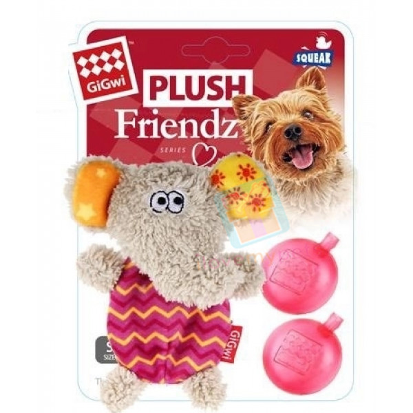 GiGwi - Plush Friendz with refillable Squeaker - 2 design available