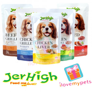 Jerhigh Dog Food in Pouch - 120g - 5 Fla...
