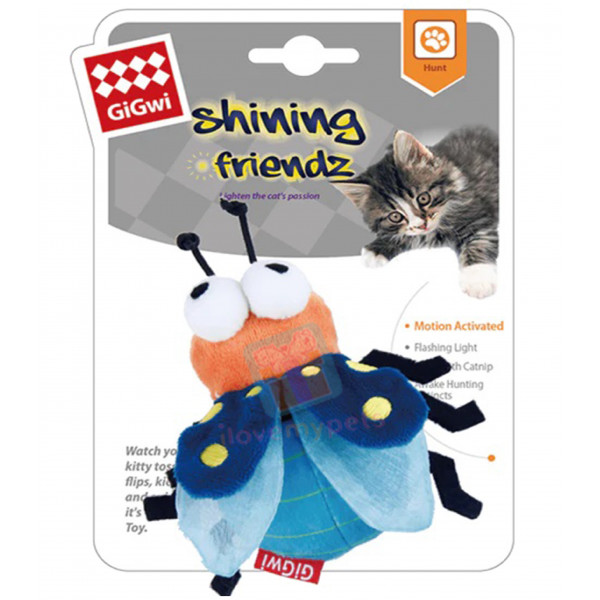 Gigwi Cat Toy Shining Friendz - Motion Action Flashing Light Sensor - Firefly design