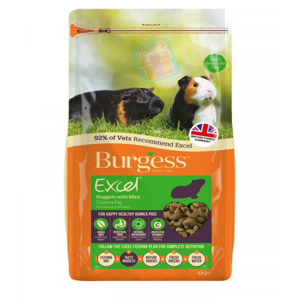 Burgess Excel Adult Guinea Pig Nuggets with Mint 4kg
