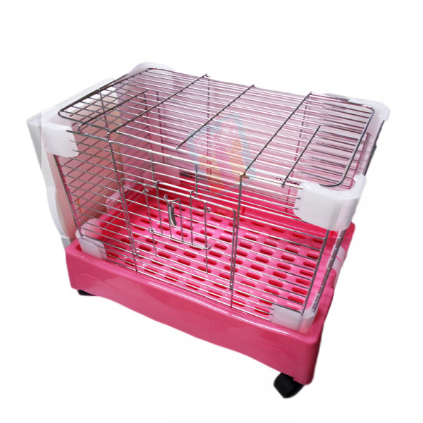 Happy Pets Rabbit Cage w/ Pull Out Tray & Wheels (Medium) W/ Side & Top Opening