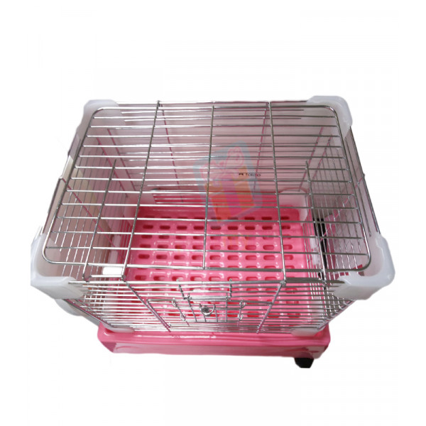 Happy Pets Rabbit Cage w/ Pull Out Tray & Wheels (Small) W/ Side & Top Opening
