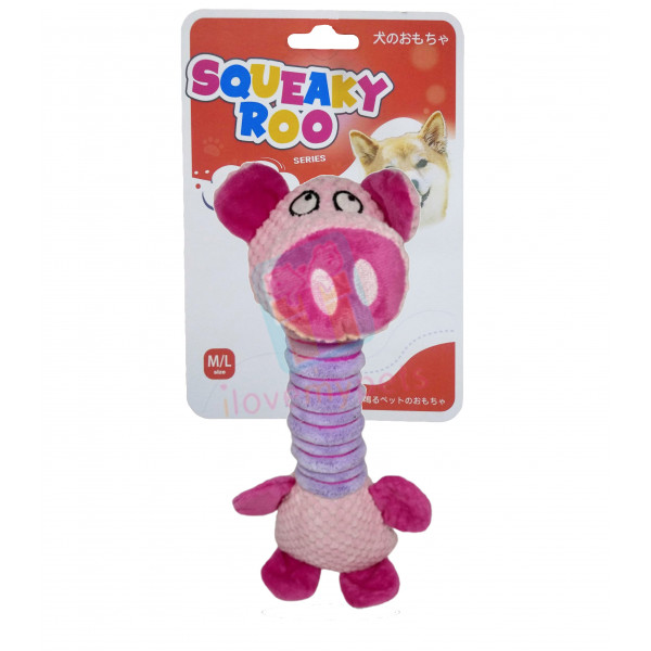 Squeakeroo Long Neck Plush Dog Toy With Squeaker - 3 Design Available