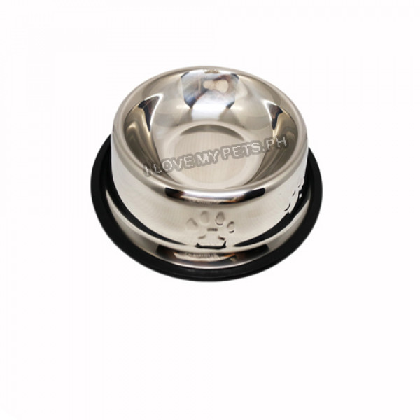 Food Grade Stainless Steel Food Bowl W/ Rubber Base (Small)