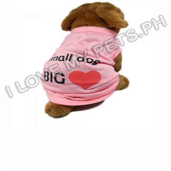 Small Dog, Big Heart Polyester Shirt (Pink)