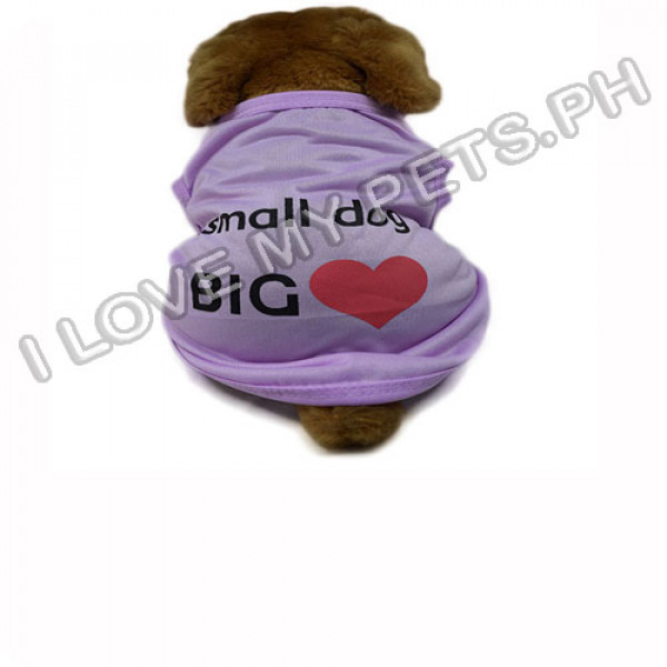 Small Dog, Big Heart Polyester Shirt (Grape)