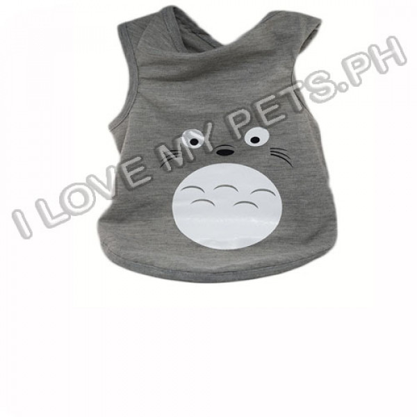 Cat face Cotton T-shirt (Gray)